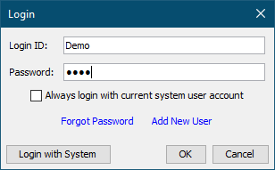 Login Dialog