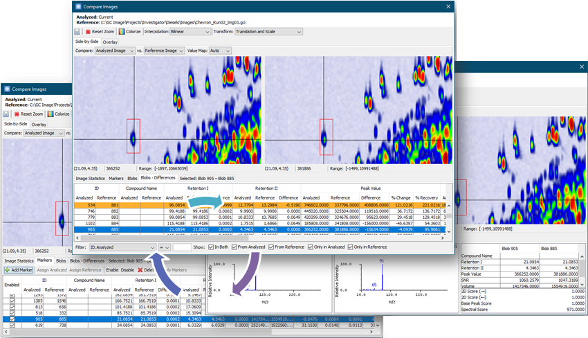 Differential Peak Analysis with Compare Images Tool