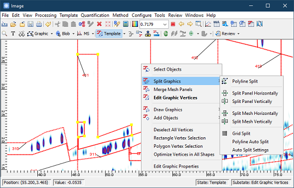 Right-click menu for editing meshes