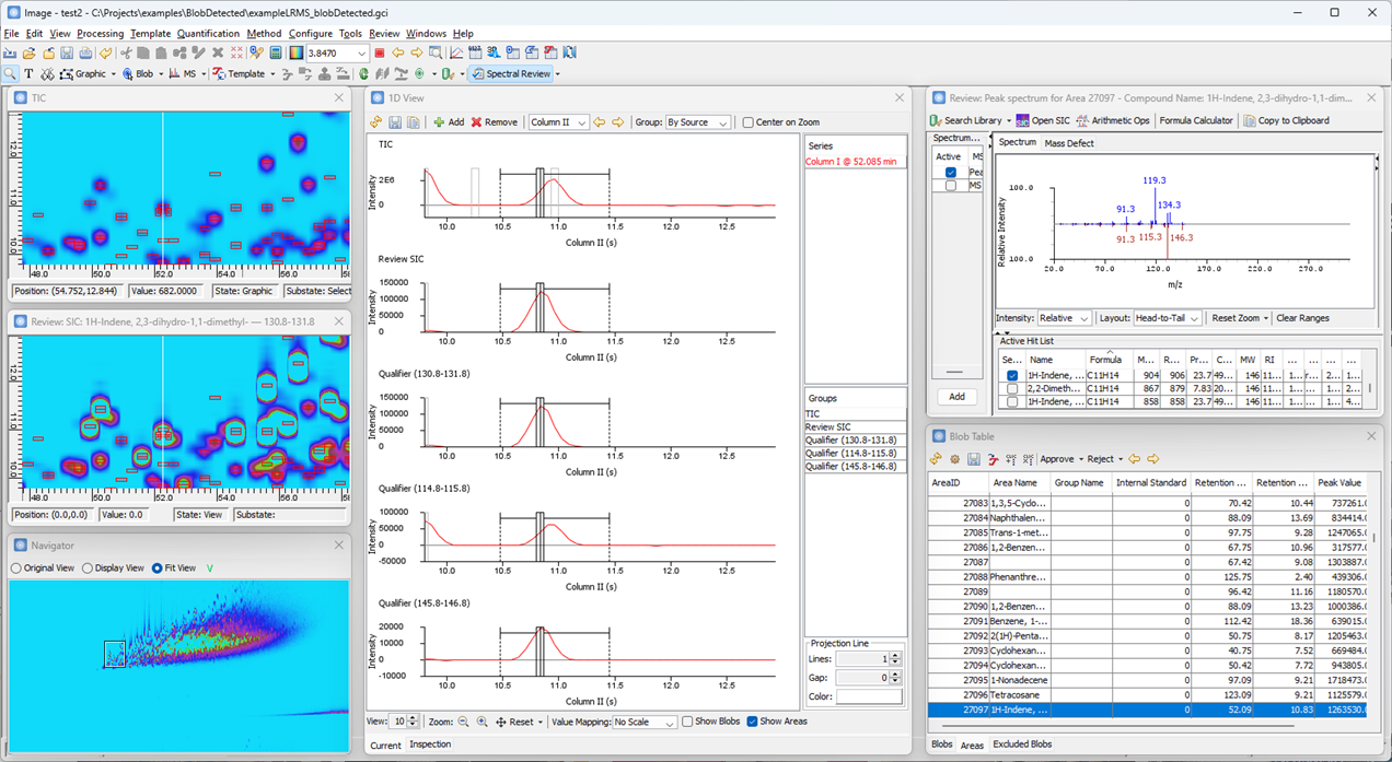 Reviewing a detected ion peak area